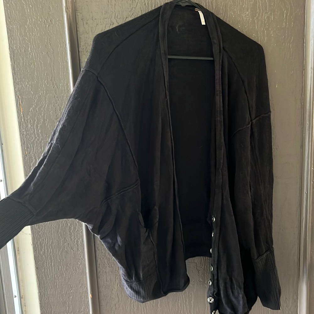 Free people black oversized cardigan